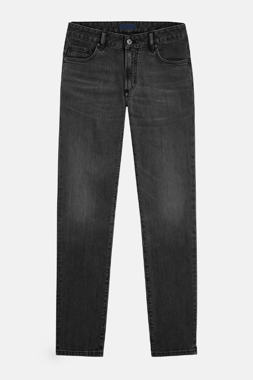 Nobel Donkergrijze Moderne Denim Slim Fit Jeans voor mannen, met een slanke pasvorm en duurzame materialen, perfect voor elke gelegenheid.