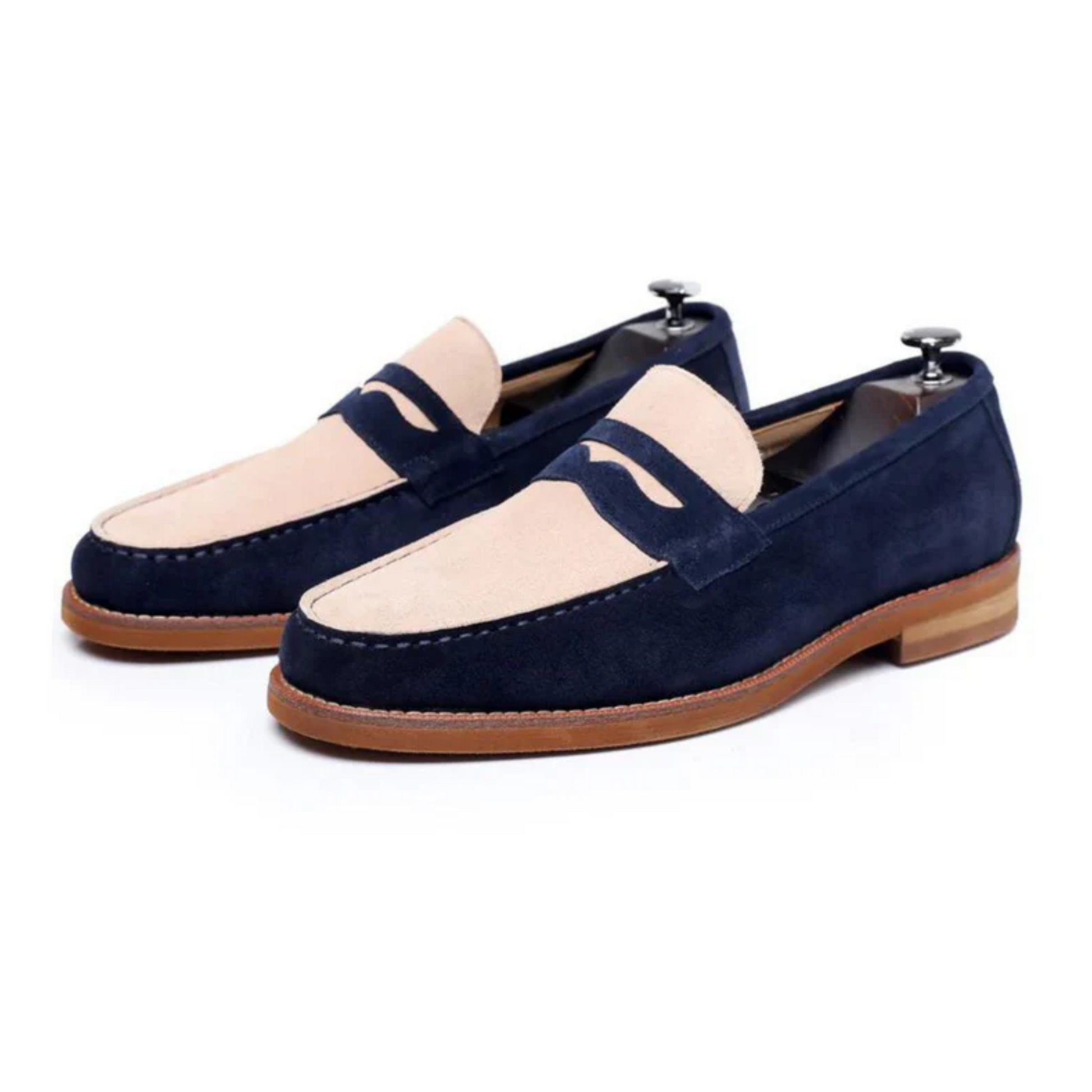 NOBEL Stefano Penny Loafers - Navy Blue - Nobel Wear