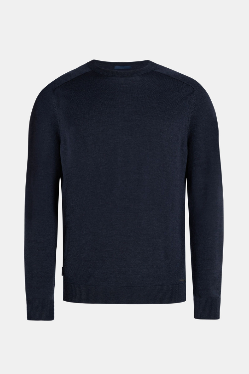 NOBLE Black & Blue Merino Wool Sweater for Men - Luxe trui van Merino wol, ademende en ultrazachte gebreide herenkleding, perfect voor business casual en smart casual outfits. Rimpelloos, stijlvol en tijdloos ontwerp voor alle seizoenen.