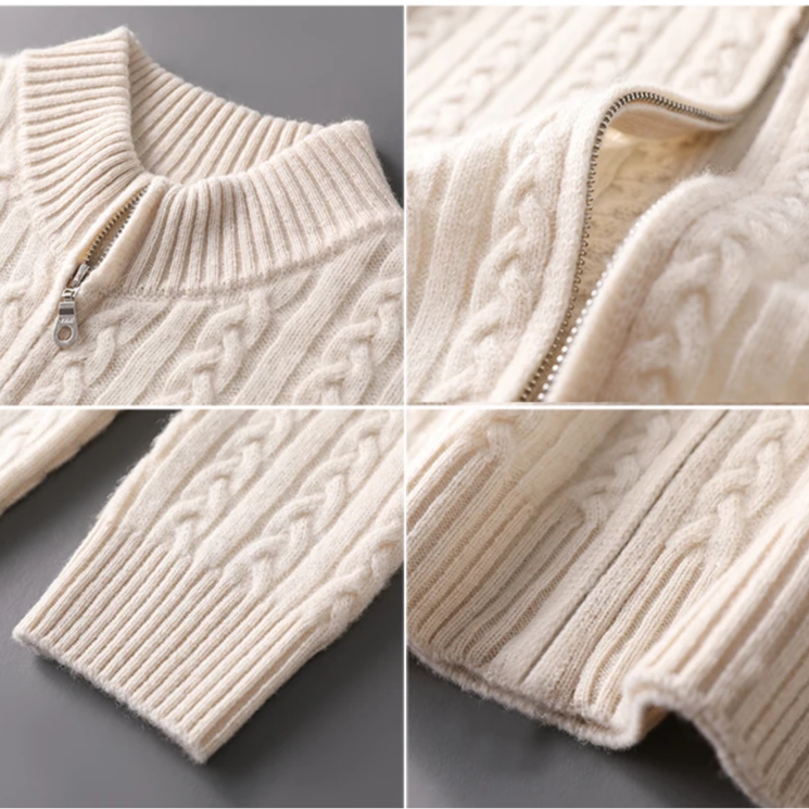 NOBEL Extrafijne Merino Kabel Cardigan - Nobel Wear